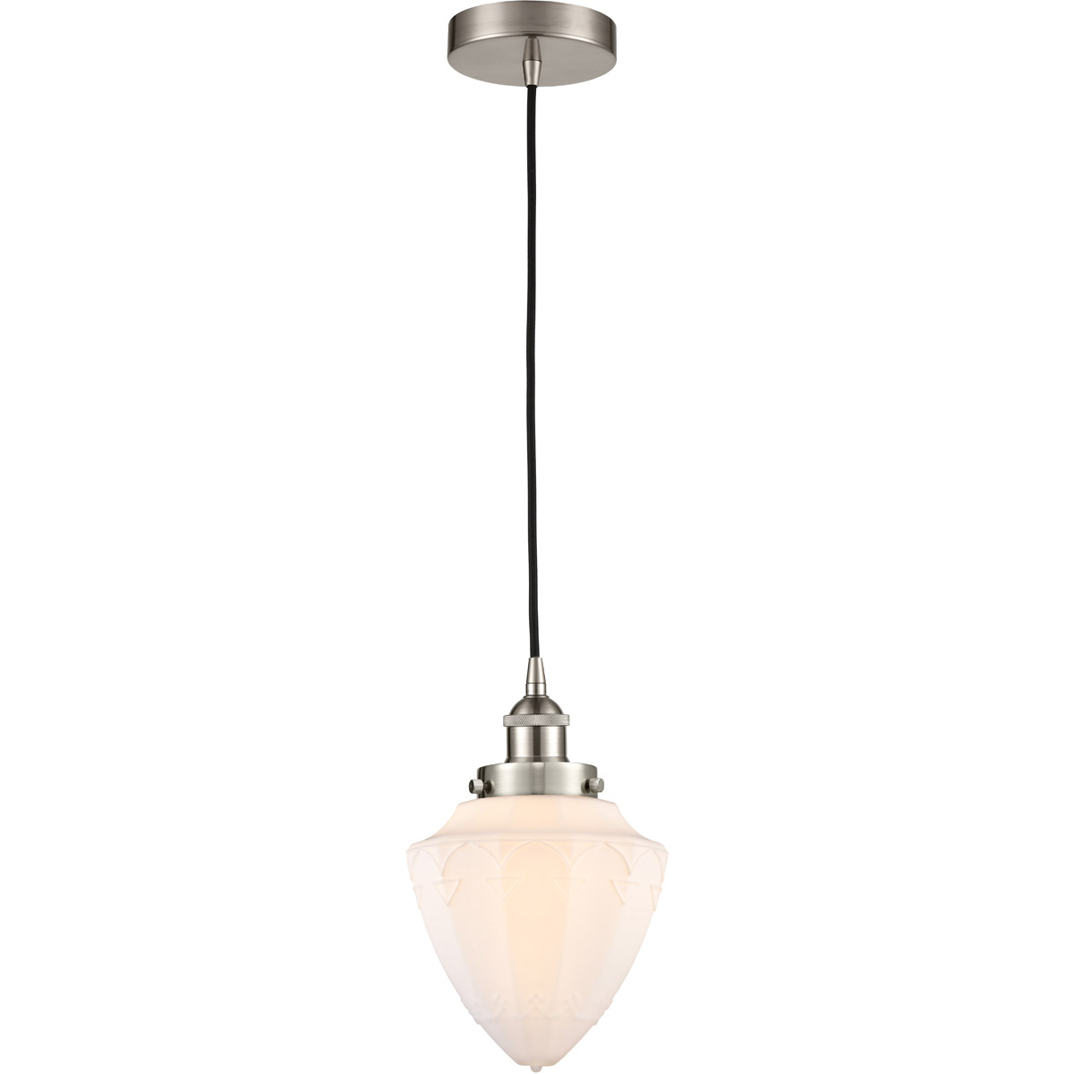 Edison Bullet 1 Light 8 inch Brushed Satin Nickel Mini Pendant Ceiling Light