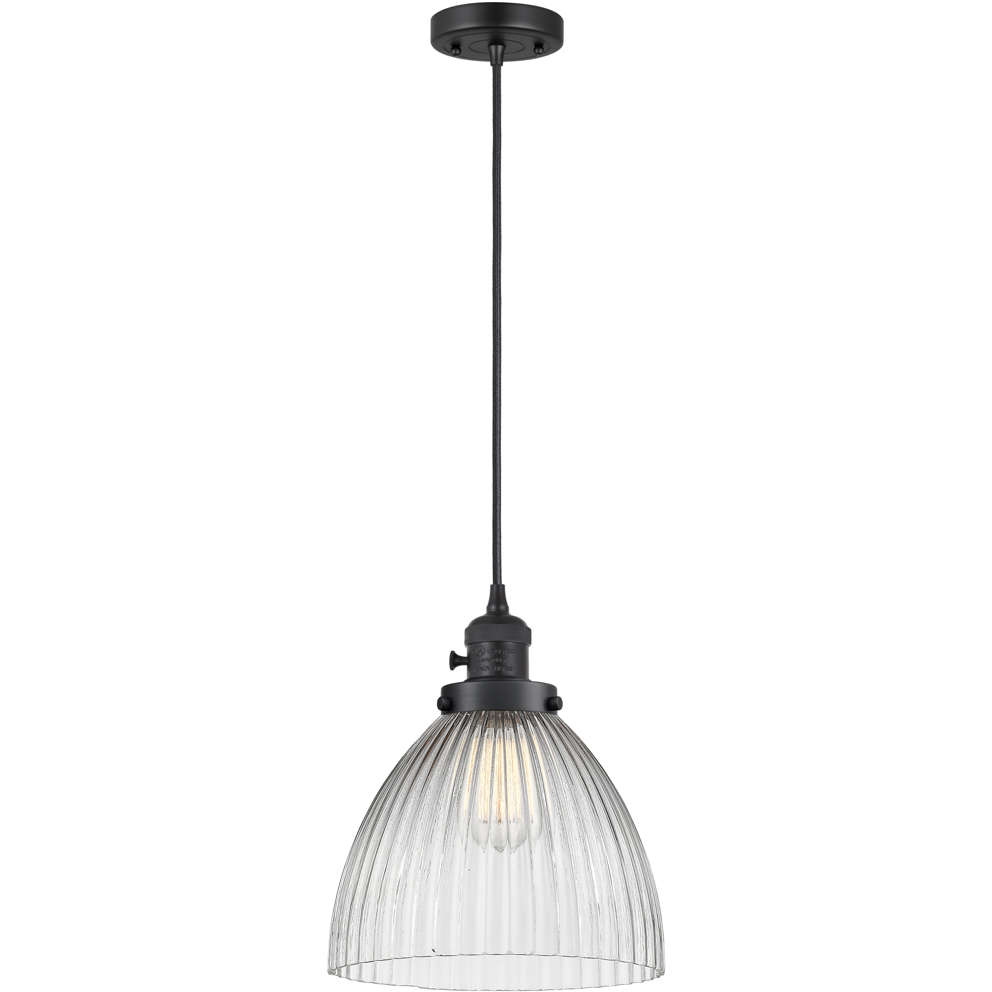 Franklin Restoration Seneca Falls 1 Light 9.5 inch Matte Black Mini Pendant Ceiling Light in Incandescent