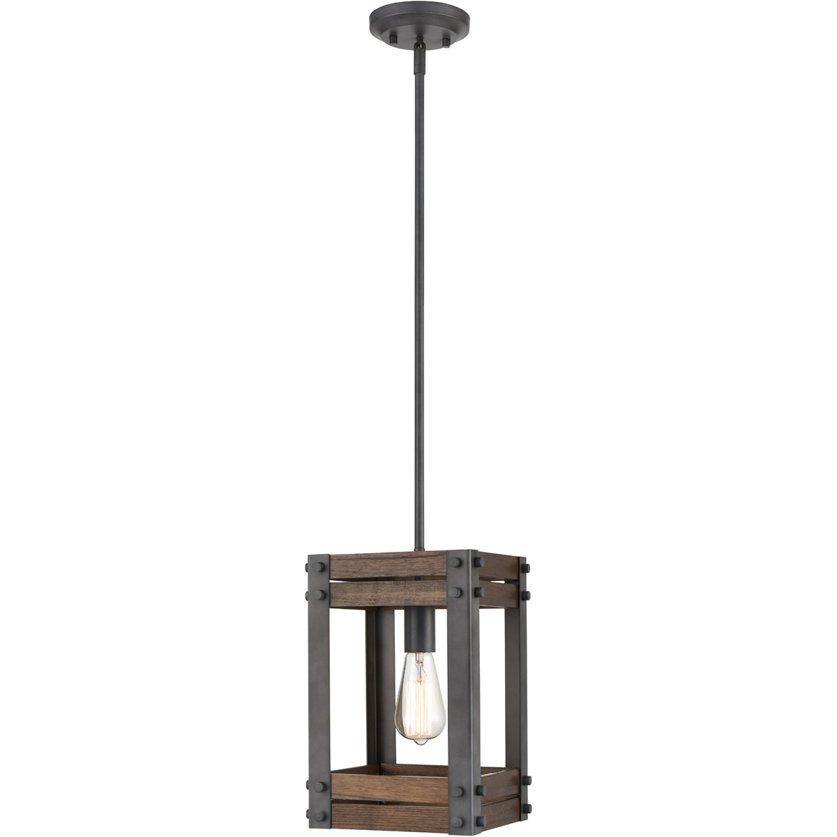 Austin 1 Light 8.75 inch Aged Gun Metal Mini Pendant Ceiling Light