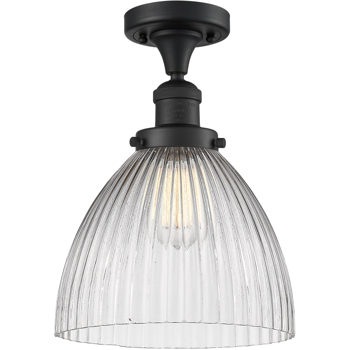 Franklin Restoration Seneca Falls LED 9.5 inch Matte Black Semi-Flush Mount Ceiling Light, Franklin Restoration