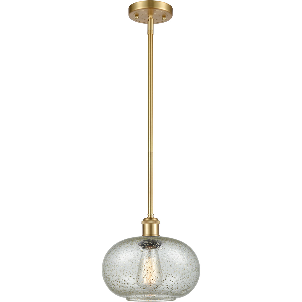 Ballston Gorham LED 9.5 inch Satin Gold Pendant Ceiling Light in Mica Glass, Ballston