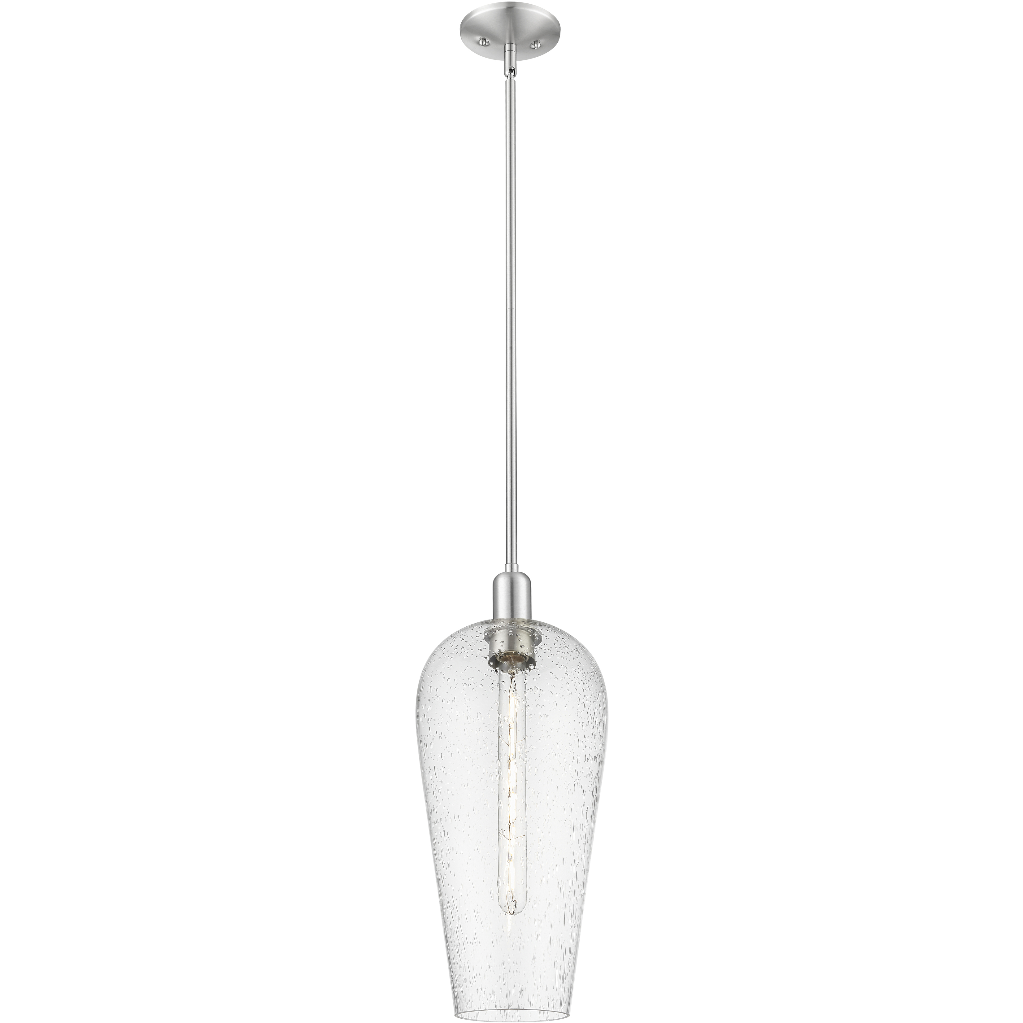 Chelsea 1 Light 8 inch Brushed Satin Nickel Mini Pendant Ceiling Light in Seedy Deco Swirl Glass
