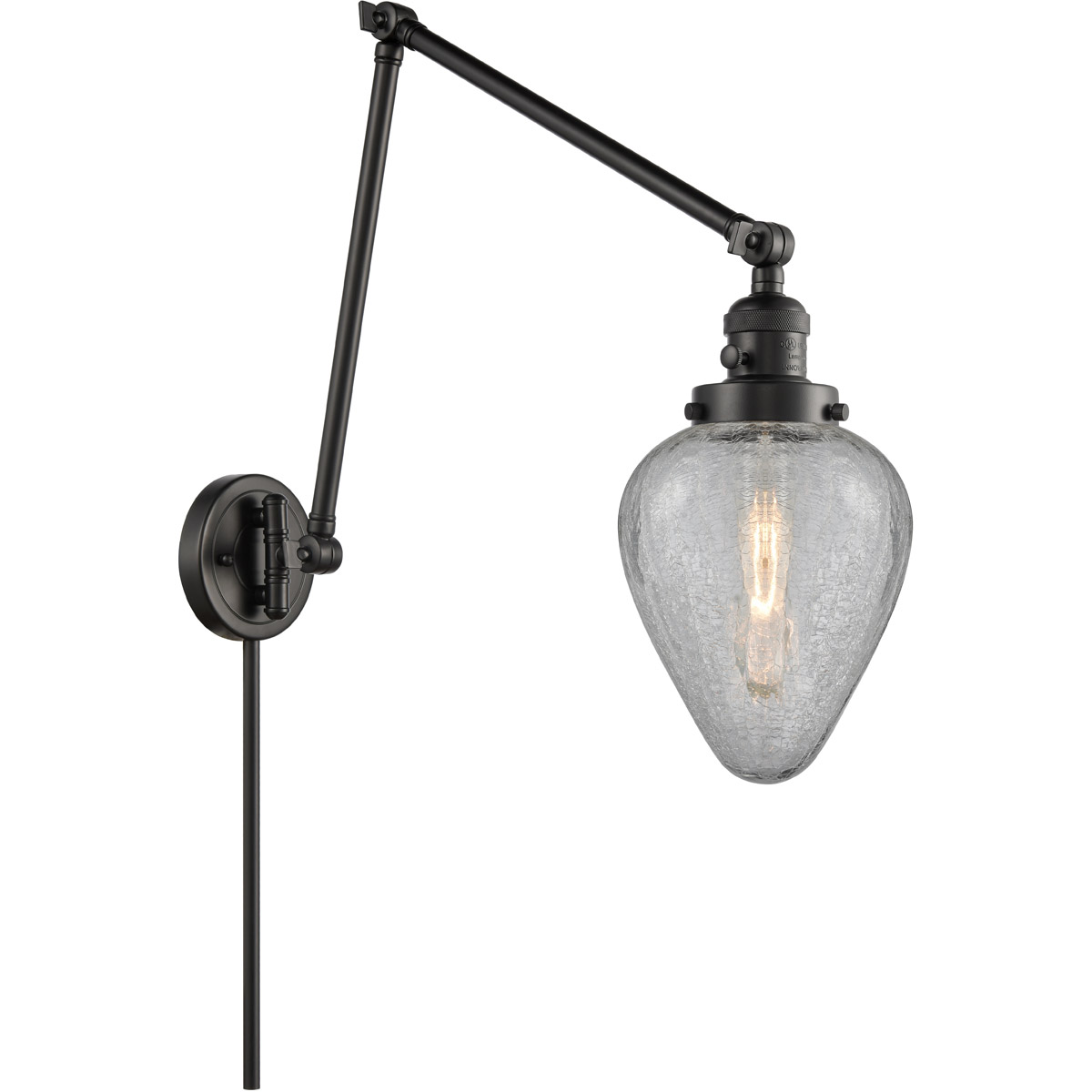Geneseo 30 inch 3.50 watt Matte Black Swing Arm Wall Light, Franklin Restoration