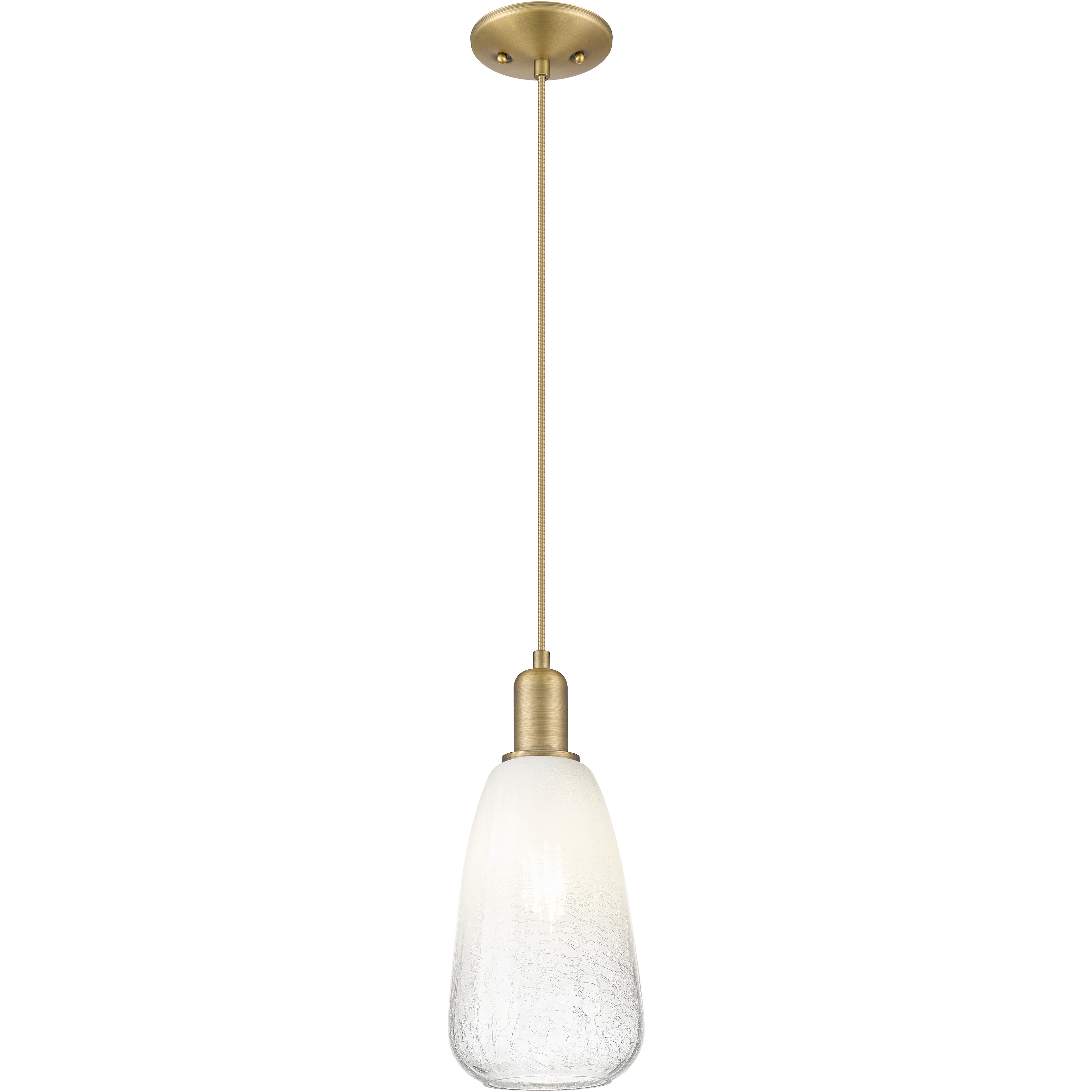 Downtown Urban Brookhaven Almond 1 Light 6 inch Brushed Brass Mini Pendant Ceiling Light in Opal Glass