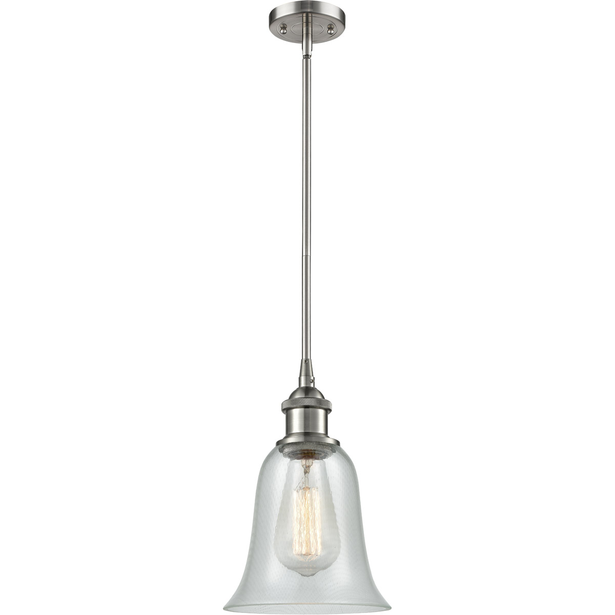 Ballston Hanover 1 Light 6.25 inch Brushed Satin Nickel Pendant Ceiling Light in Fishnet Glass, Ballston