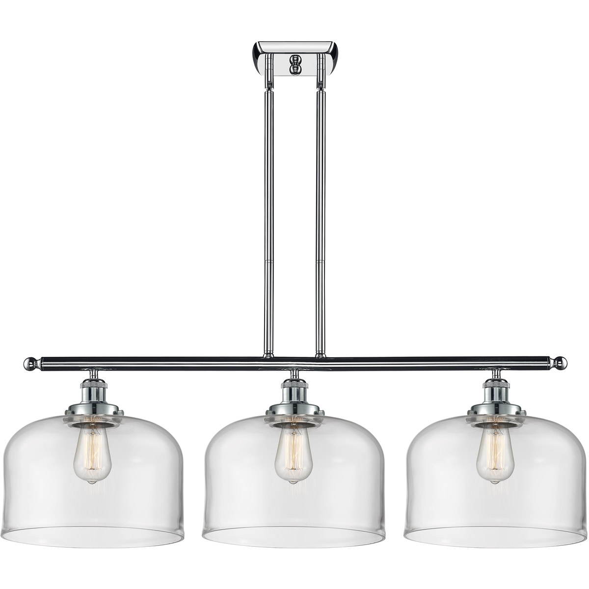 Ballston X-Large Bell LED 36 inch Polished Chrome Island Light Ceiling Light in Clear Glass, Ballston