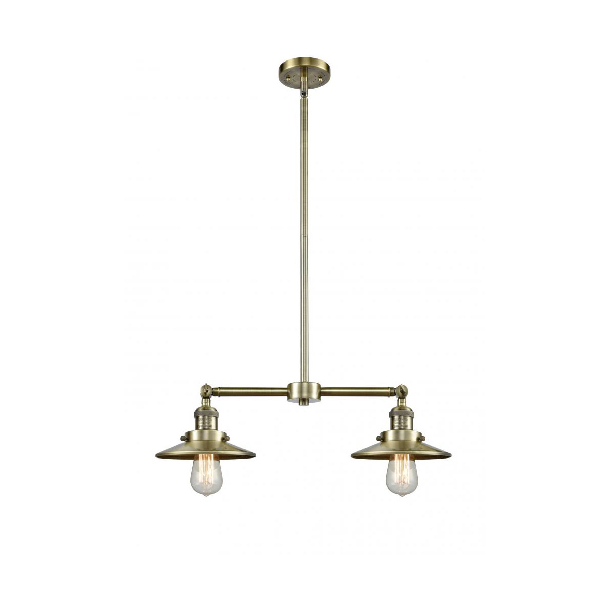 Franklin Restoration Railroad LED 21 inch Antique Brass Chandelier Ceiling Light, Franklin Restoration