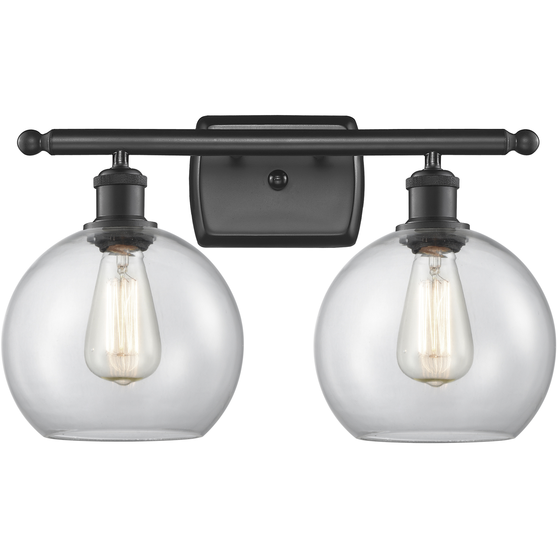 Ballston Athens LED 16 inch Matte Black Bath Vanity Light Wall Light in Clear Glass, Ballston