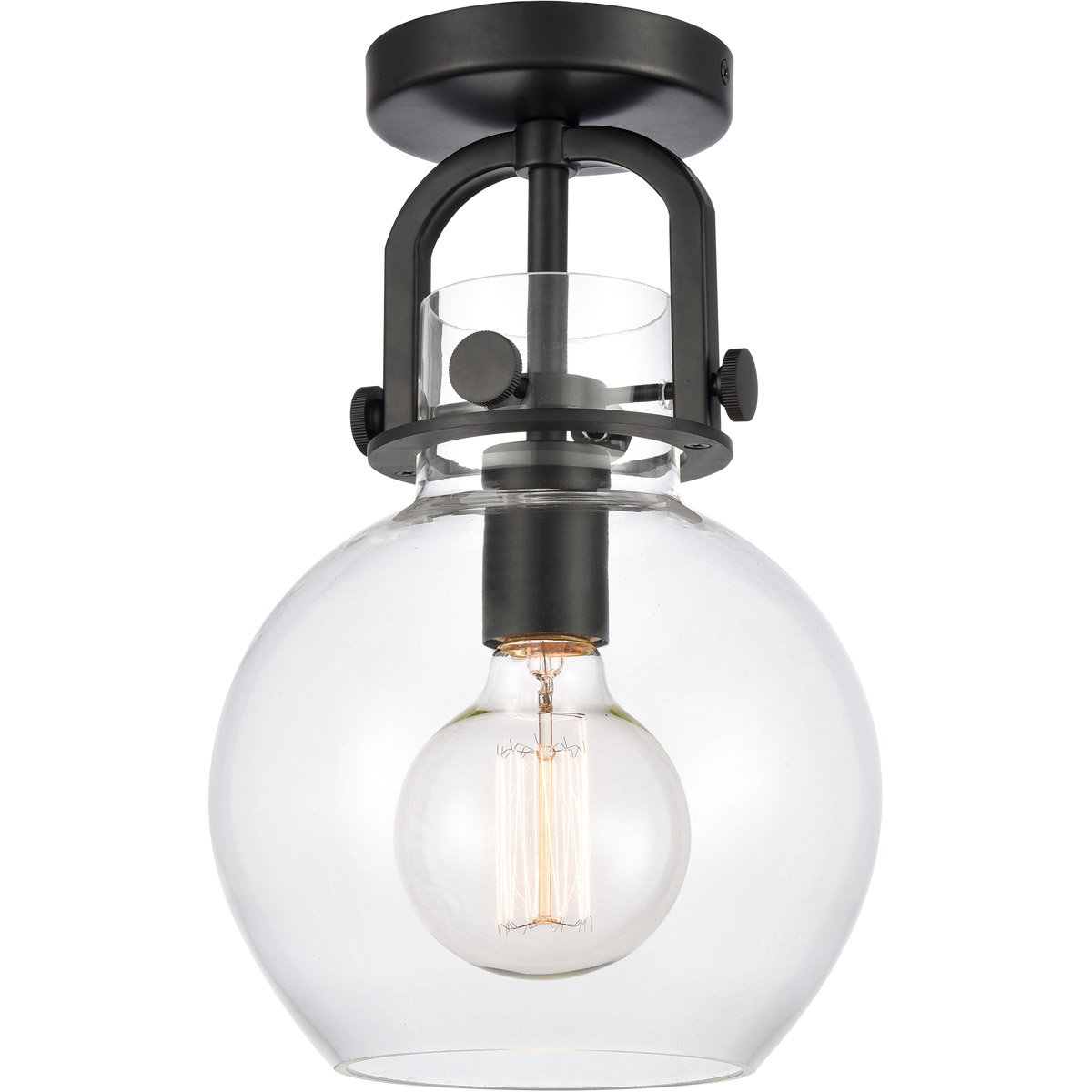 Restoration Newton LED 8 inch Matte Black Flush Mount Ceiling Light, Restoration