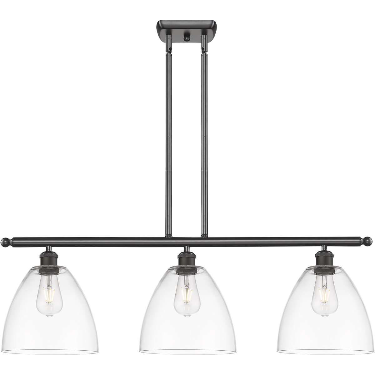 Ballston Ballston Dome 3 Light 36 inch Oil Rubbed Bronze Island Light Ceiling Light in Clear Glass