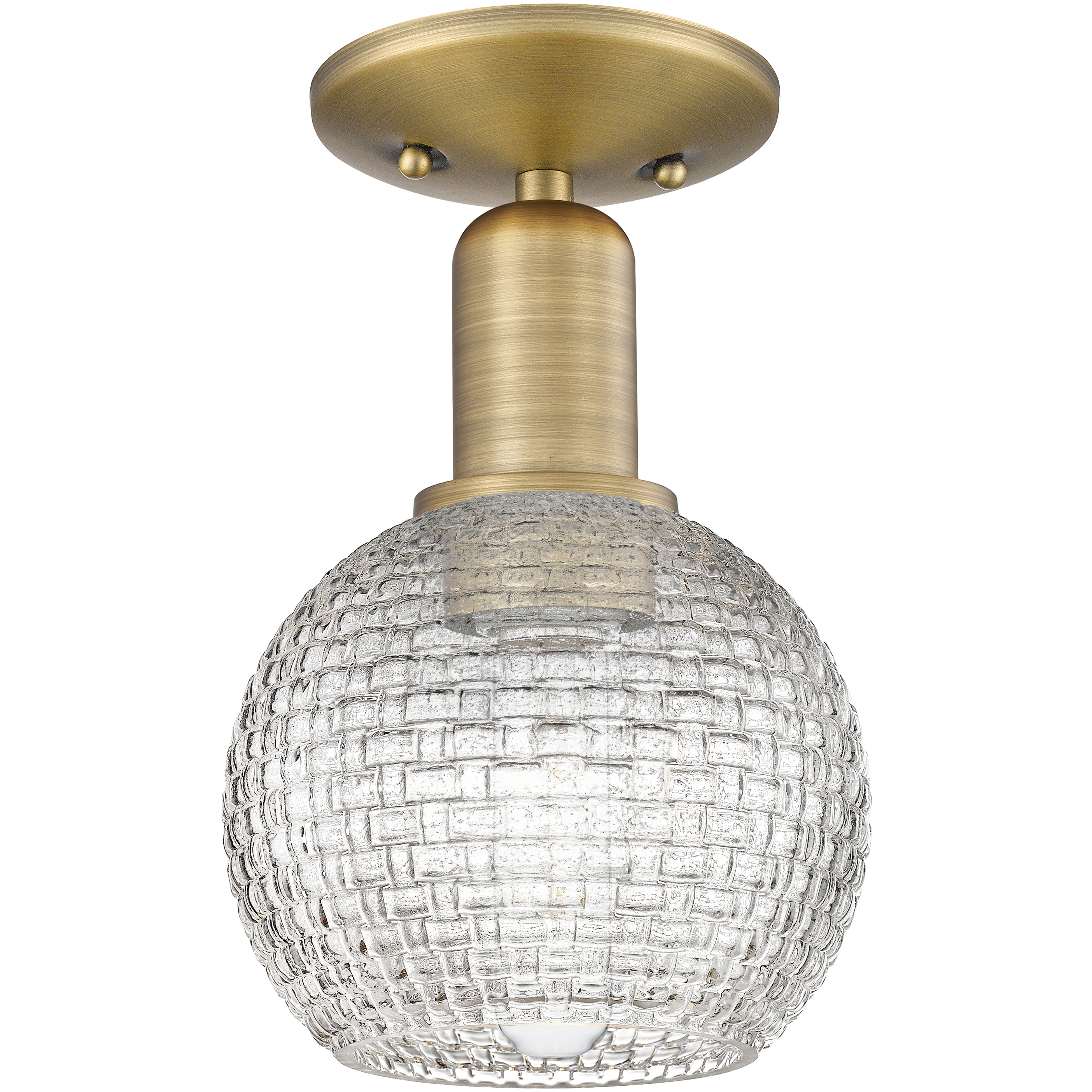 Arcadia Athens 1 Light 5.88 inch Brushed Brass Semi-Flush Mount Ceiling Light