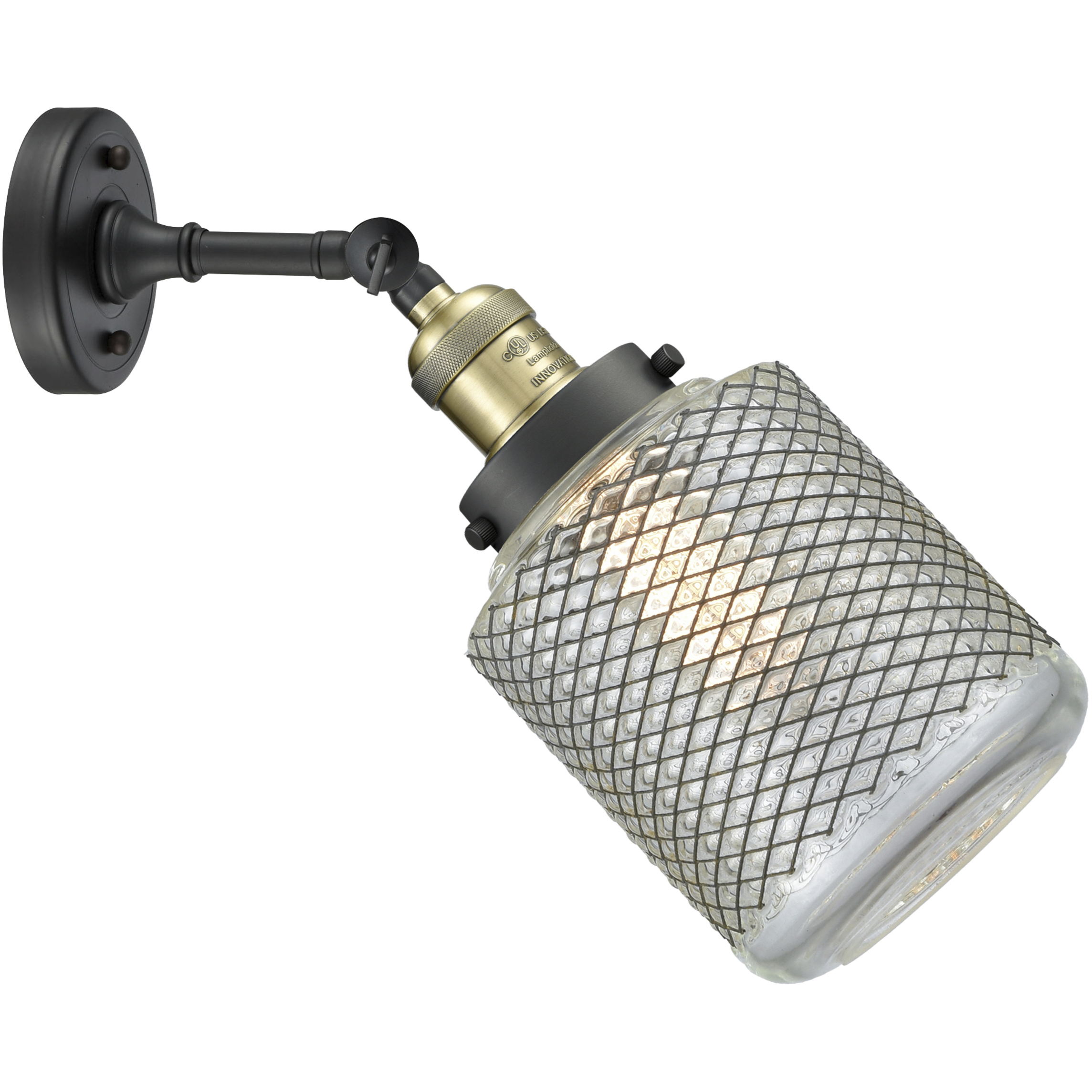 Franklin Restoration Stanton 1 Light 6 inch Black Antique Brass Sconce Wall Light, Franklin Restoration