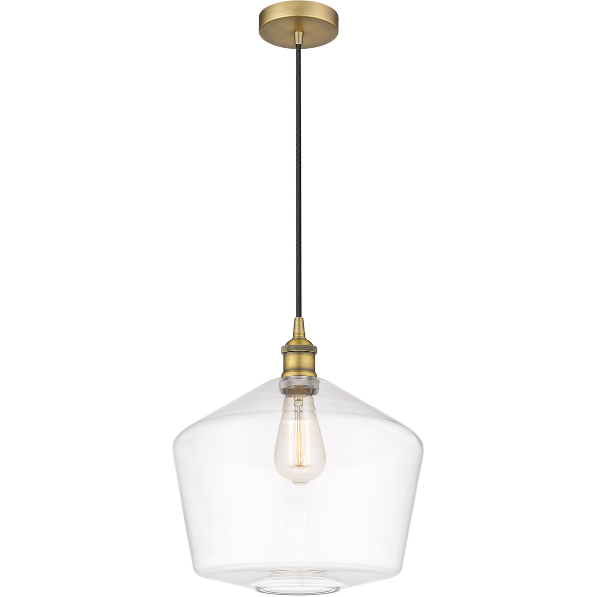 Edison Cindyrella LED 12 inch Brushed Brass Mini Pendant Ceiling Light