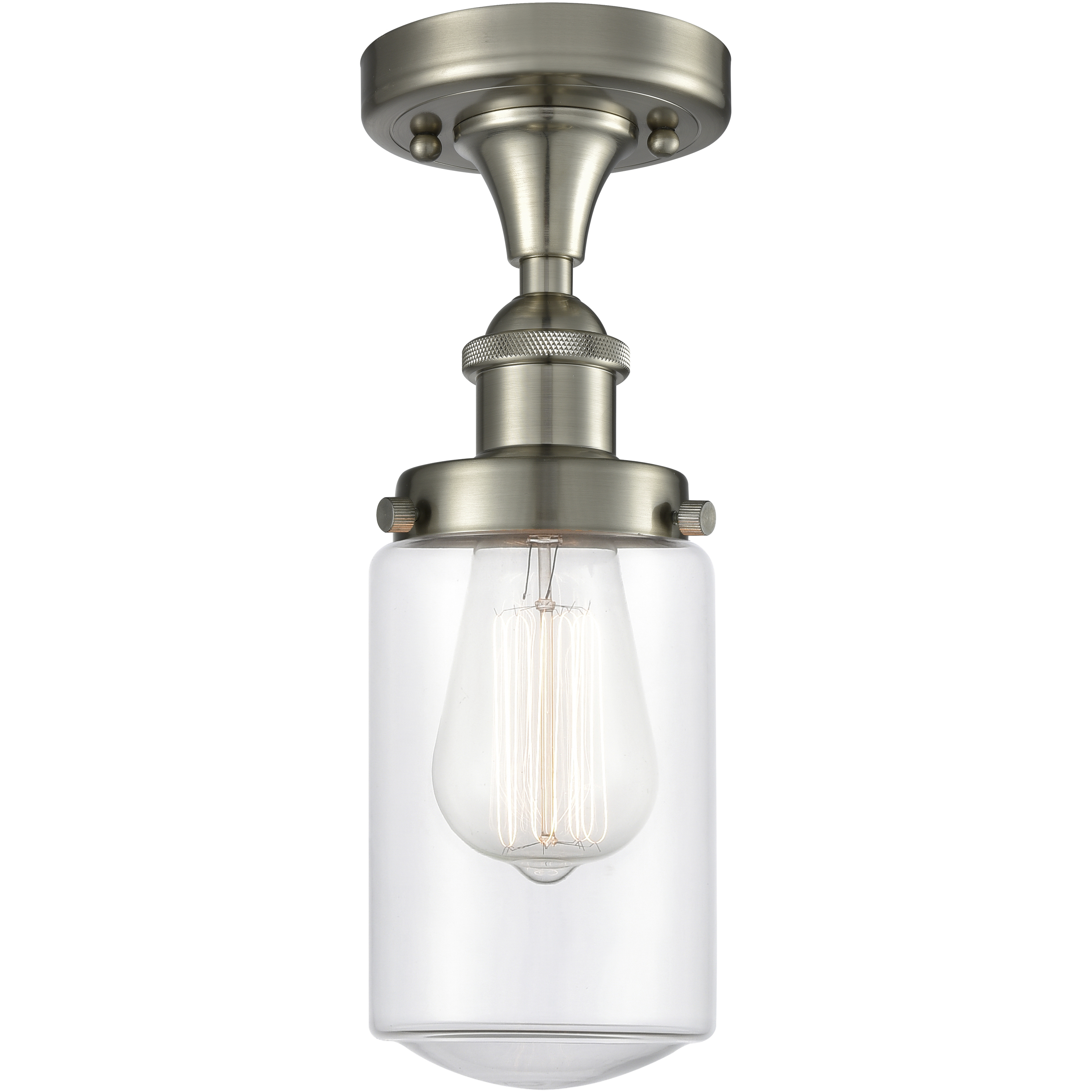 Dover 1 Light 6.5 inch Brushed Satin Nickel Semi-Flush Mount Ceiling Light