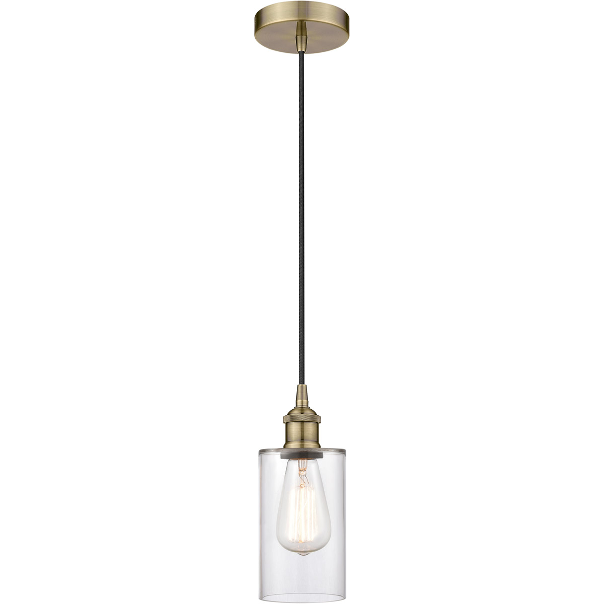 Edison Clymer 1 Light 4 inch Antique Brass Mini Pendant Ceiling Light