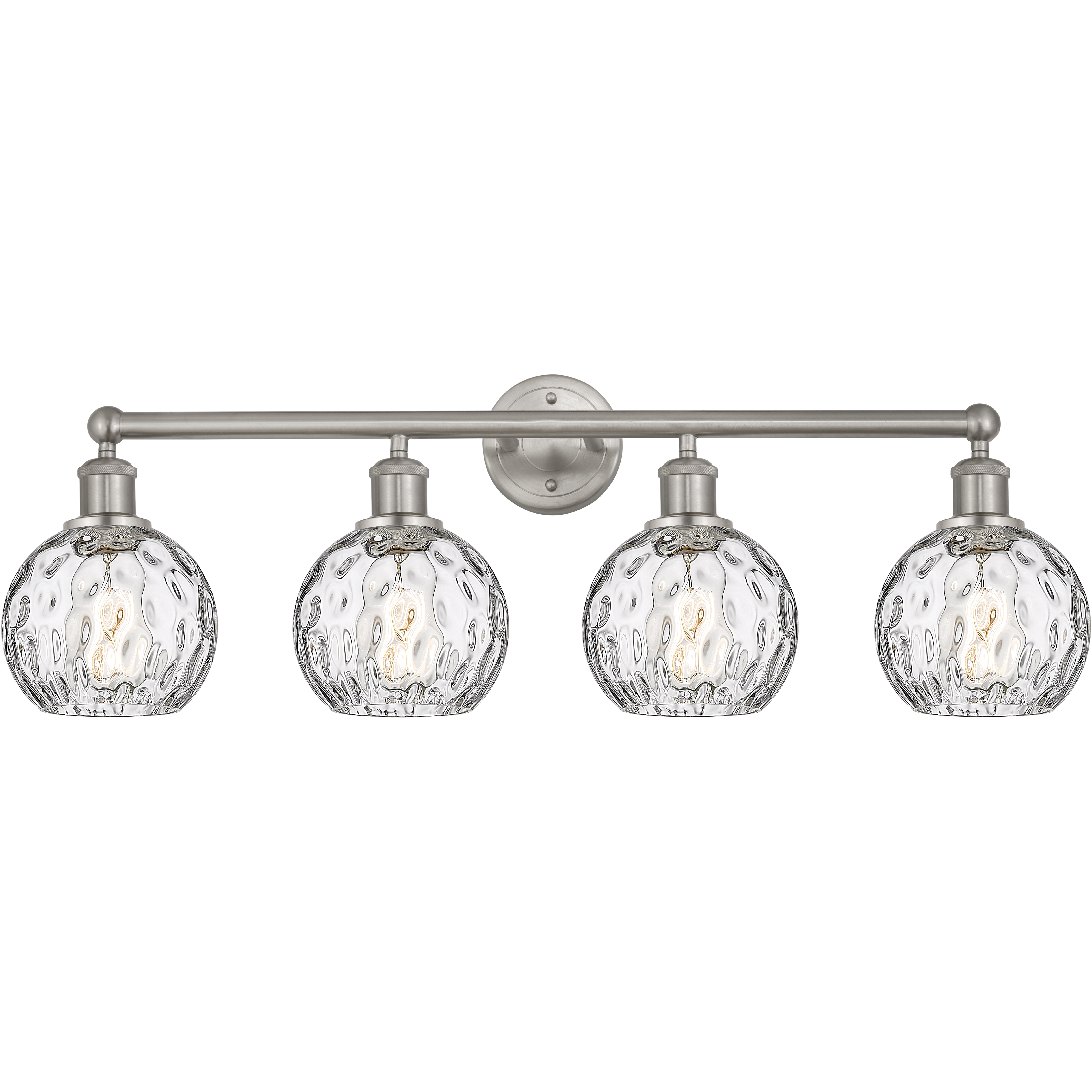 Edison Athens Water Glass 4 Light 33 inch Brushed Satin Nickel Bath Vanity Light Wall Light