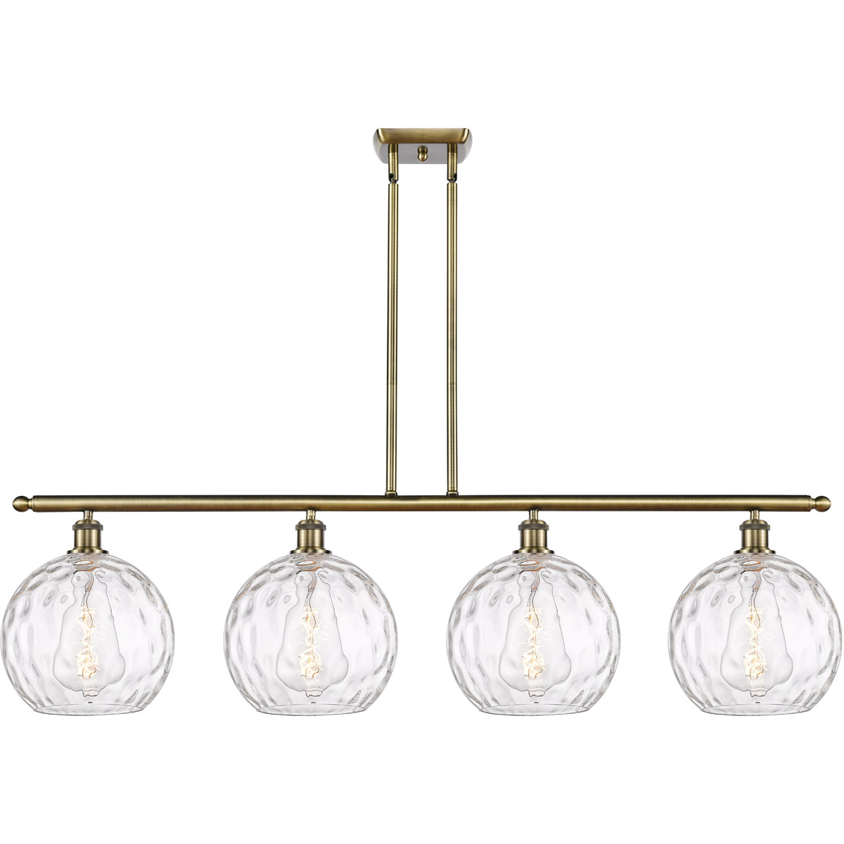 Ballston Athens Water Glass 4 Light 48 inch Antique Brass Island Light Ceiling Light
