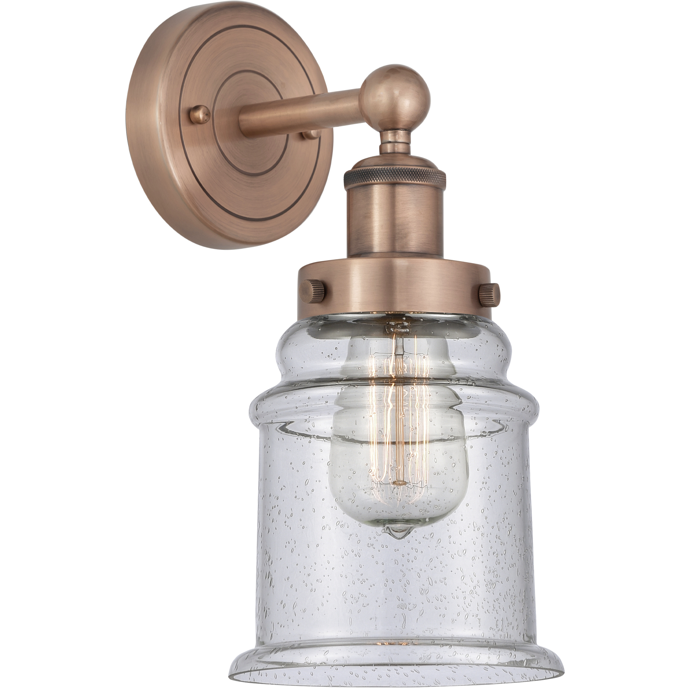 Canton Sconce Wall Light in Antique Copper, Seedy