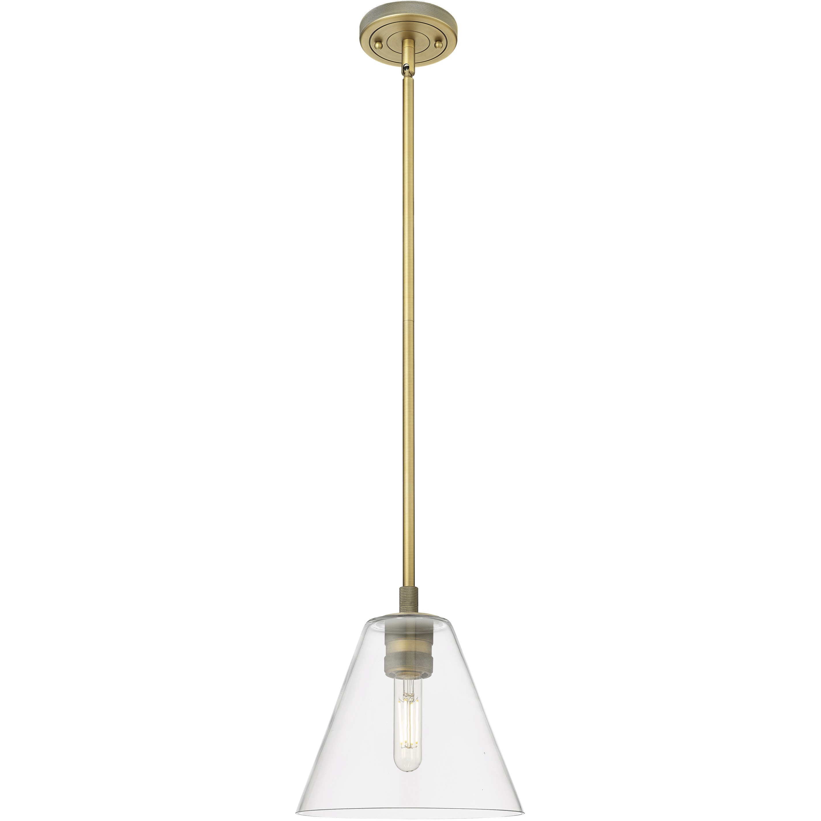 Crown Point 1 Light 8 inch Brushed Brass Pendant Ceiling Light in Clear Glass