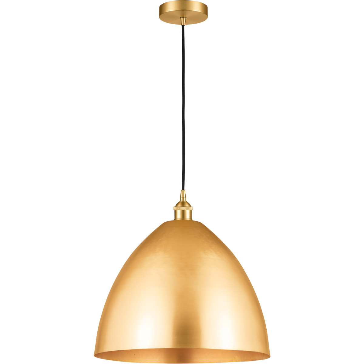 Edison Dome LED 16 inch Satin Gold Mini Pendant Ceiling Light