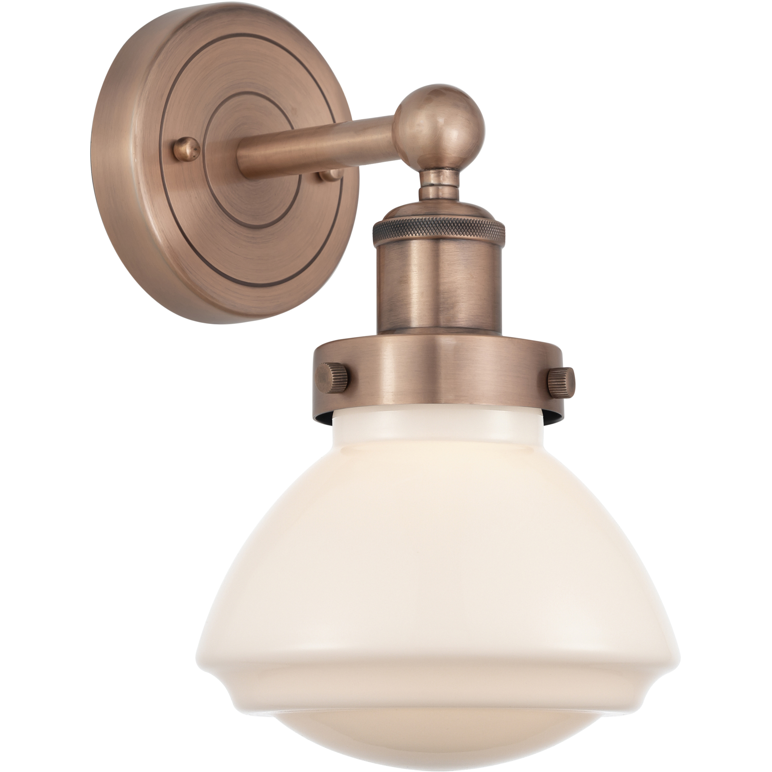 Olean Sconce Wall Light in Antique Copper, Matte White
