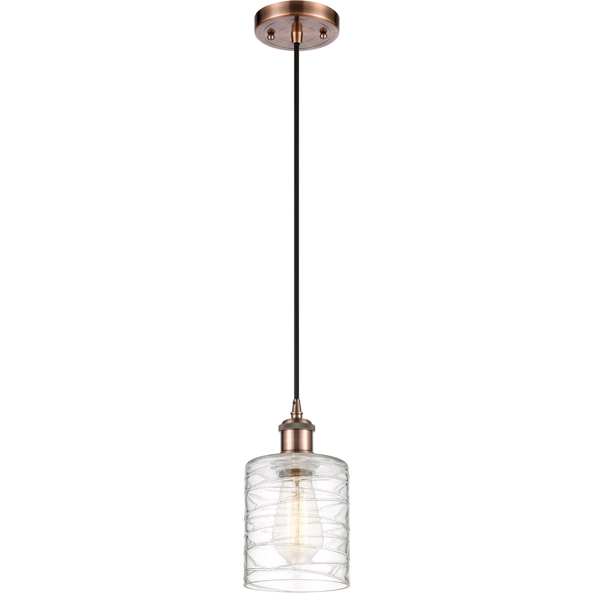 Ballston Cobbleskill 1 Light 5 inch Antique Copper Mini Pendant Ceiling Light