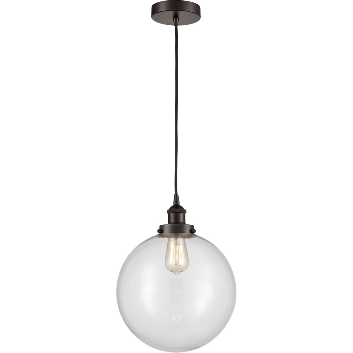 Edison Beacon 1 Light 12 inch Oil Rubbed Bronze Mini Pendant Ceiling Light