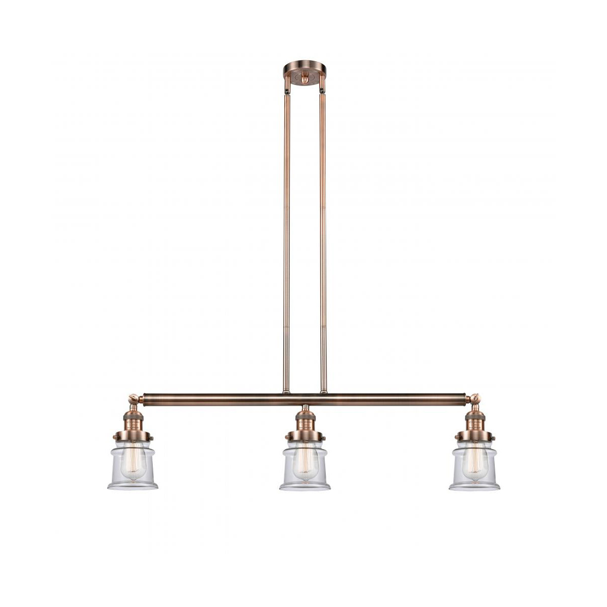 Franklin Restoration Small Canton LED 38.5 inch Antique Copper Island Light Ceiling Light in Clear Glass, Franklin Restoration