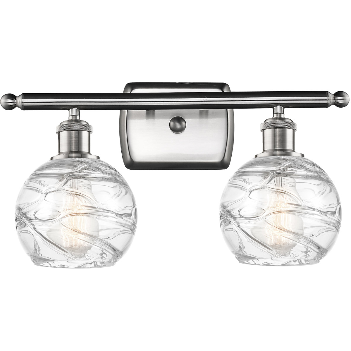Ballston Small Deco Swirl 2 Light 16 inch Brushed Satin Nickel Bath Vanity Light Wall Light, Ballston