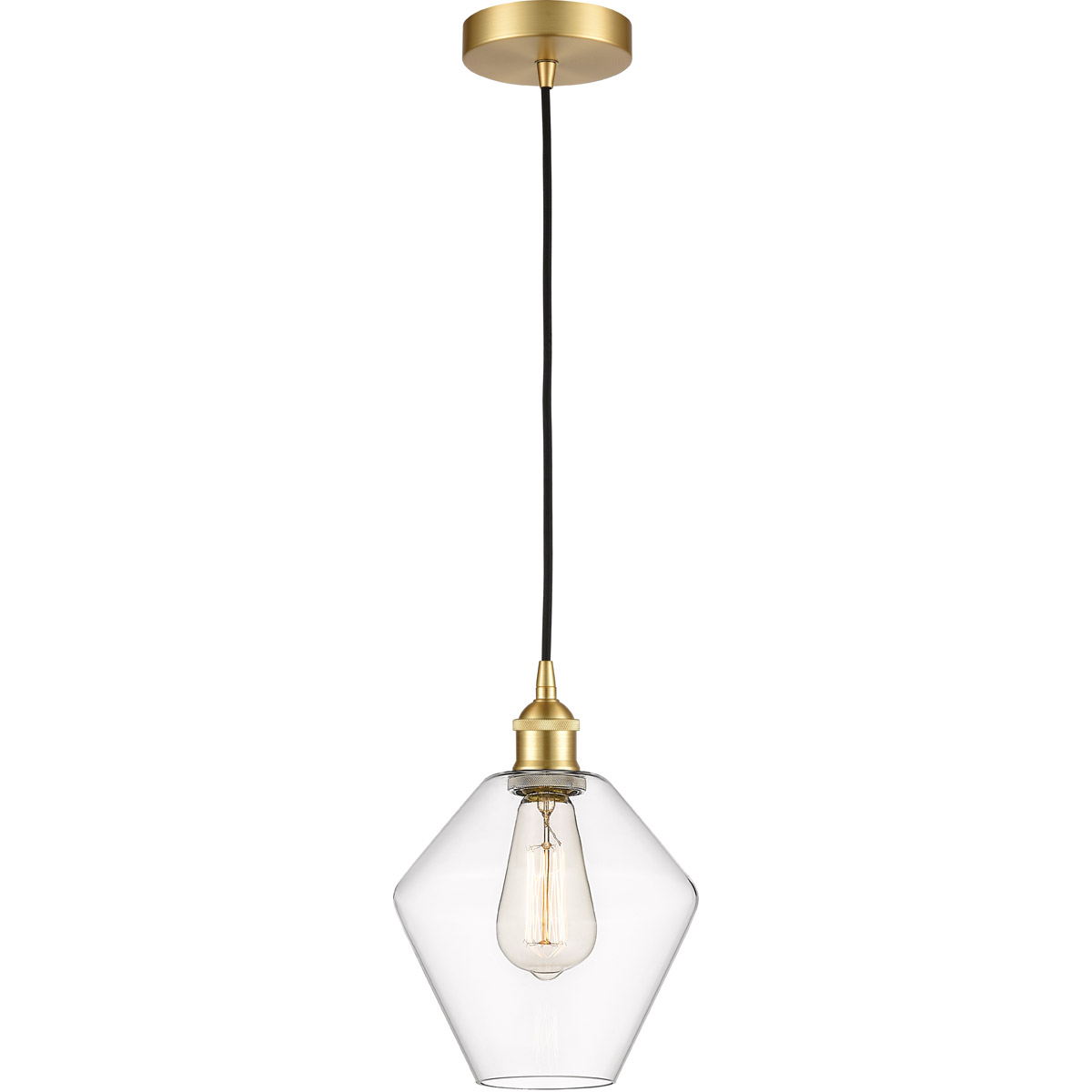 Edison Cindyrella LED 8 inch Satin Gold Mini Pendant Ceiling Light