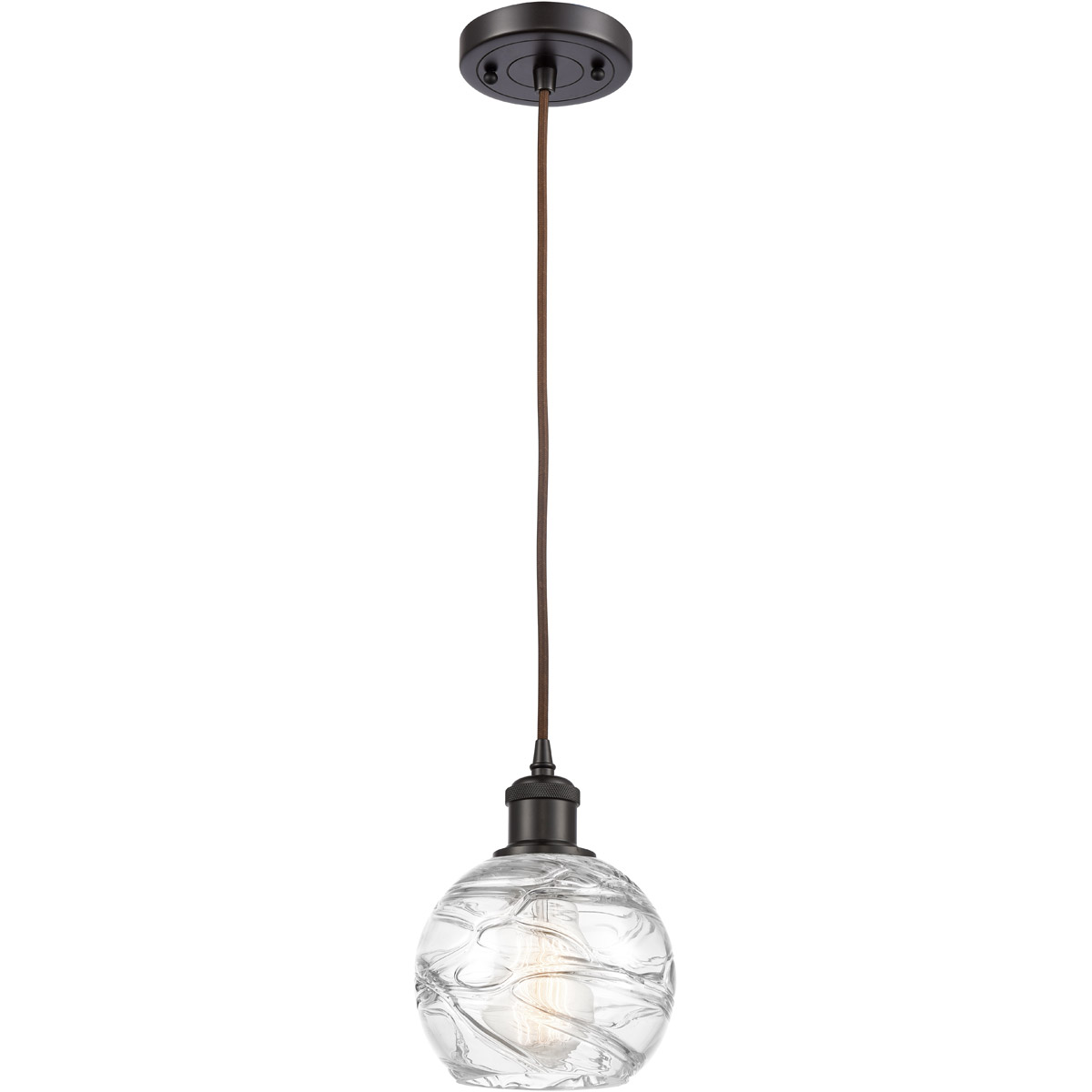 Ballston Small Deco Swirl 1 Light 6 inch Oil Rubbed Bronze Mini Pendant Ceiling Light, Ballston