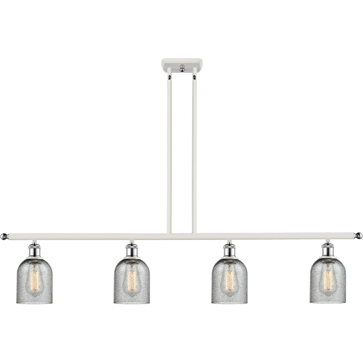 Ballston Caledonia LED 48 inch White and Polished Chrome Island Light Ceiling Light in Charcoal Glass, Ballston