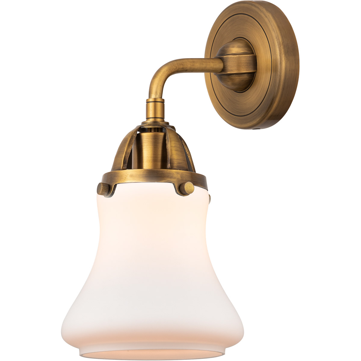 Nouveau 2 Bellmont 1 Light 6 inch Brushed Brass Sconce Wall Light in Matte White Glass