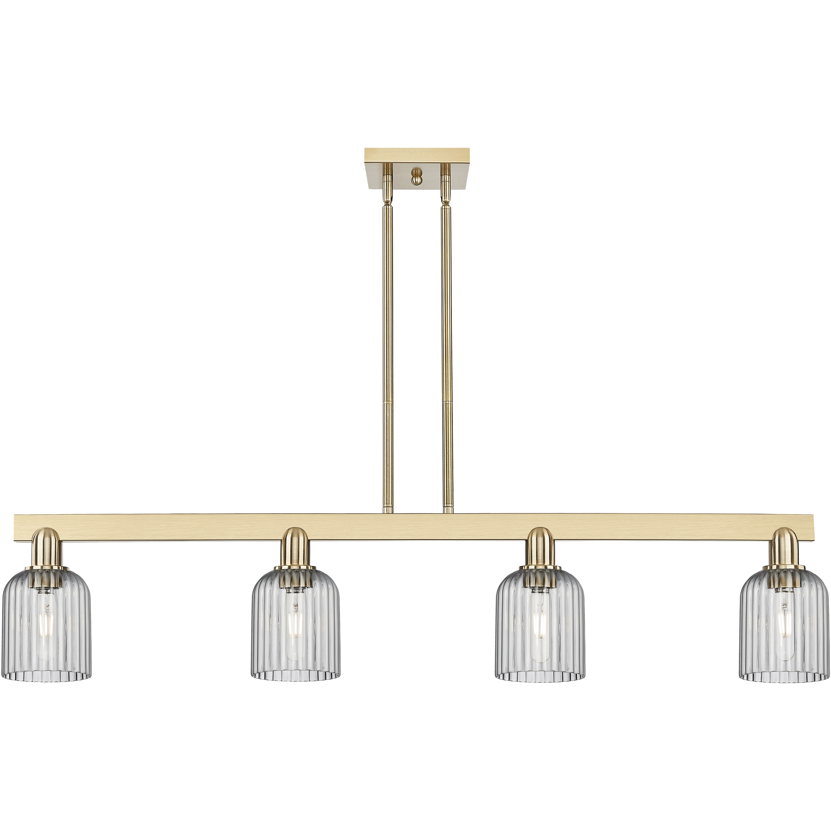 Bridal Veil Island Light Ceiling Light in Light Smoke Glass, Champagne Bronze