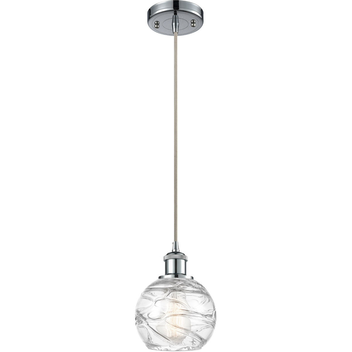 Ballston Small Deco Swirl LED 6 inch Polished Chrome Mini Pendant Ceiling Light in Silver, Ballston