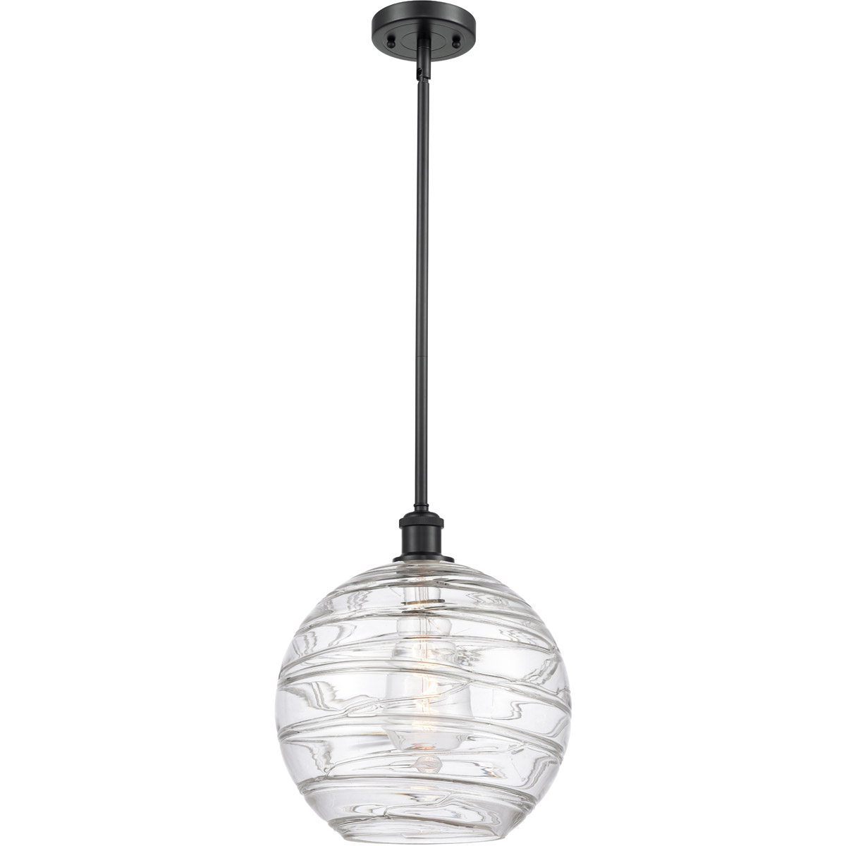 Ballston X-Large Deco Swirl 1 Light 12 inch Matte Black Pendant Ceiling Light, Ballston