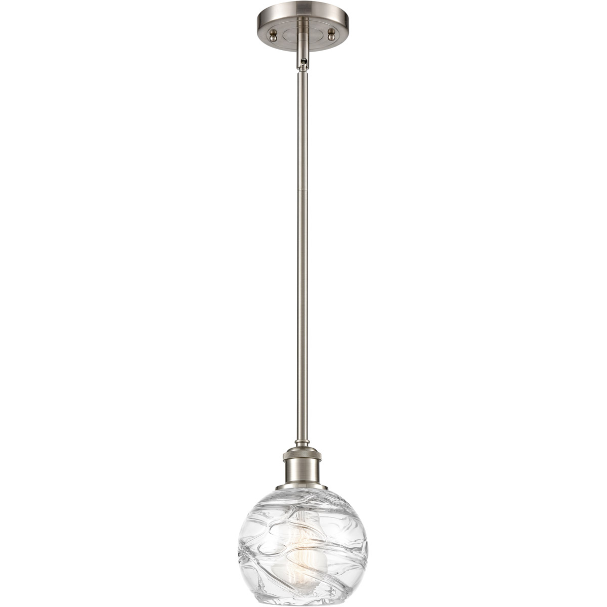 Ballston Small Deco Swirl LED 6 inch Brushed Satin Nickel Pendant Ceiling Light, Ballston
