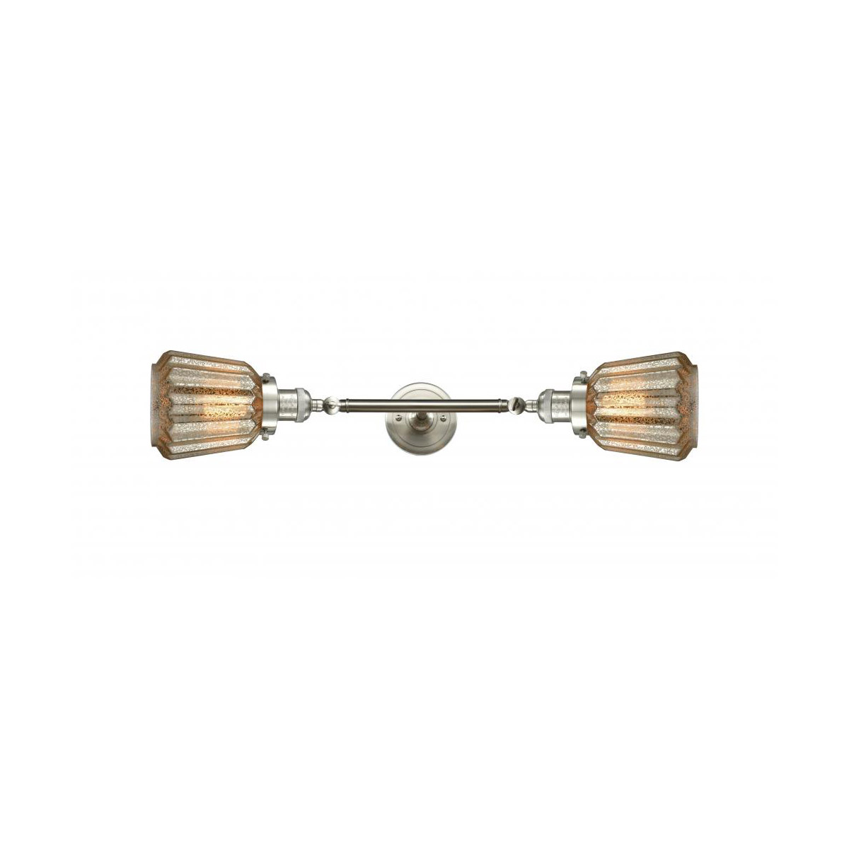 Franklin Restoration Chatham LED 6 inch Brushed Satin Nickel Bath Vanity Light Wall Light in Mercury Glass, Franklin Restoration