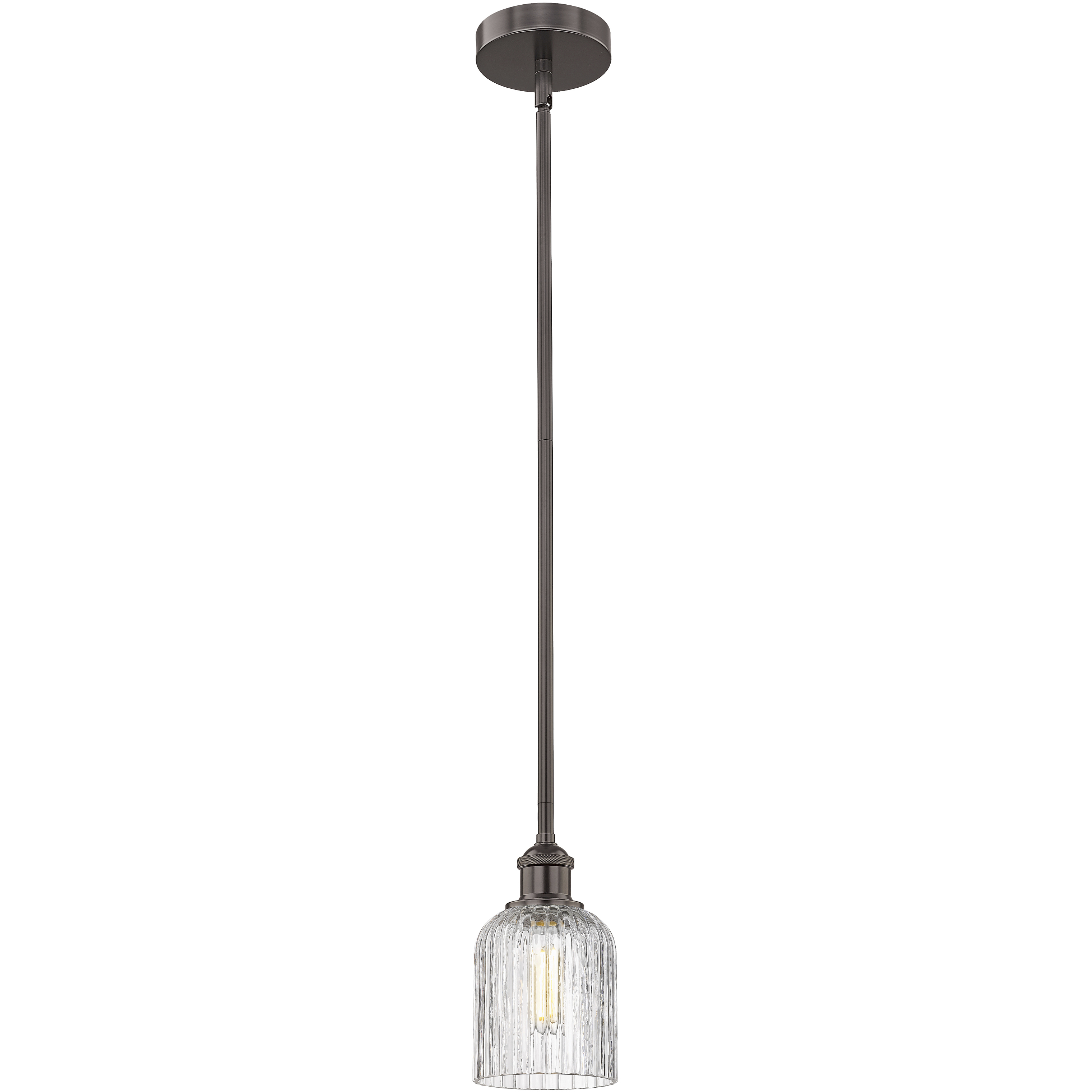 Bridal Veil 1 Light 5 inch Oil Rubbed Bronze Mini Pendant Ceiling Light in Clear