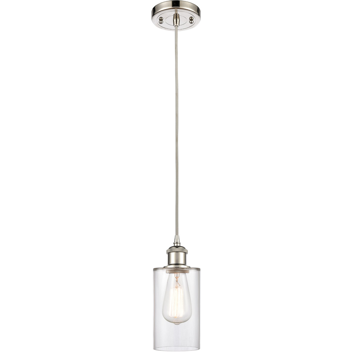 Ballston Clymer 1 Light 4 inch Polished Nickel Mini Pendant Ceiling Light in Clear Glass, Ballston