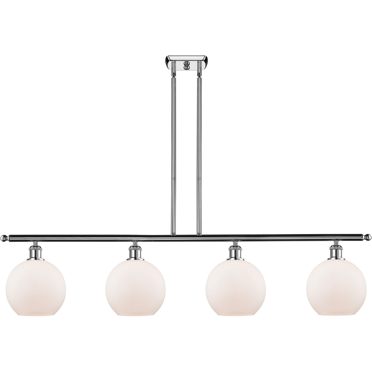 Ballston Athens 4 Light 48 inch Polished Chrome Island Light Ceiling Light in Matte White Glass, Ballston