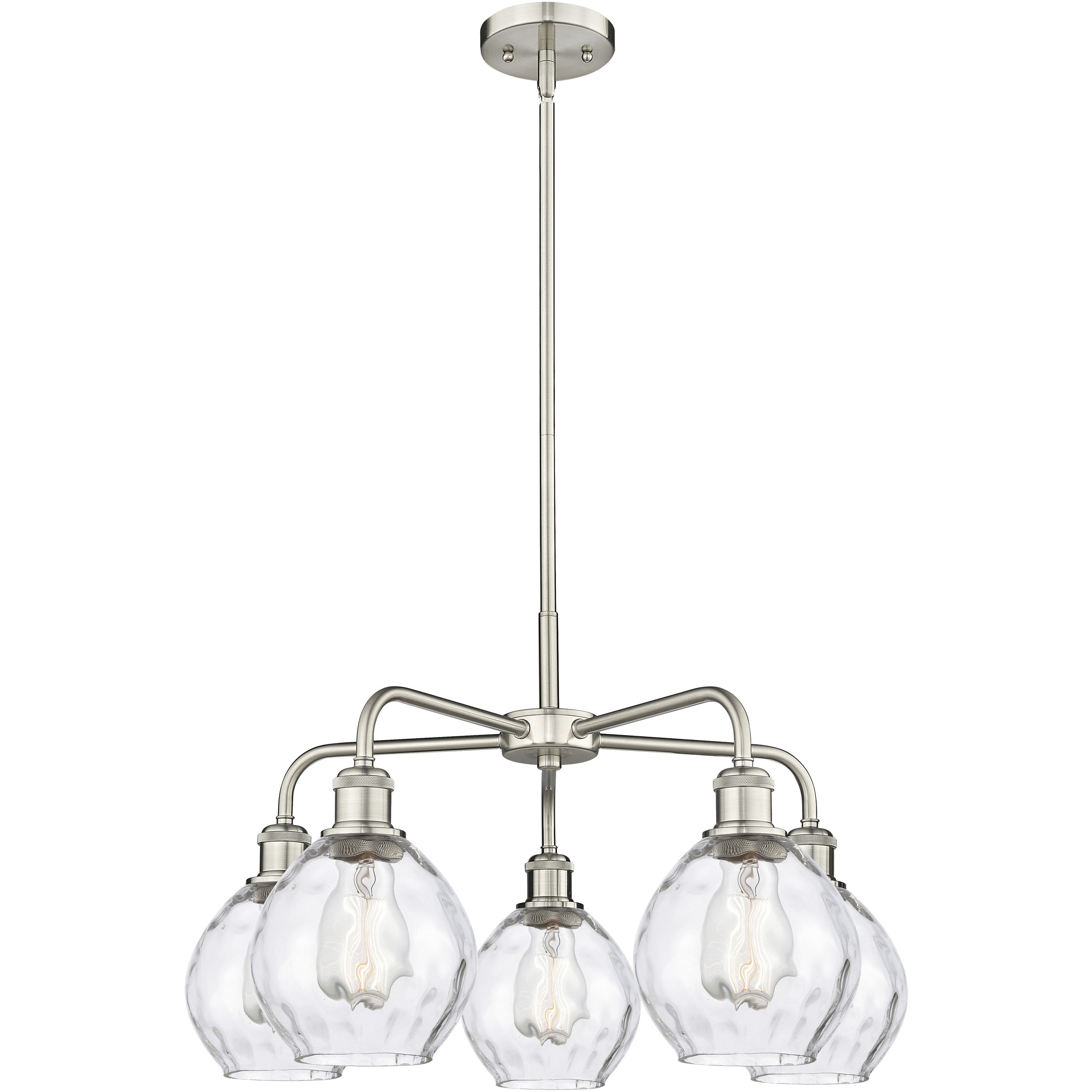 Waverly 5 Light 24 inch Satin Nickel Chandelier Ceiling Light