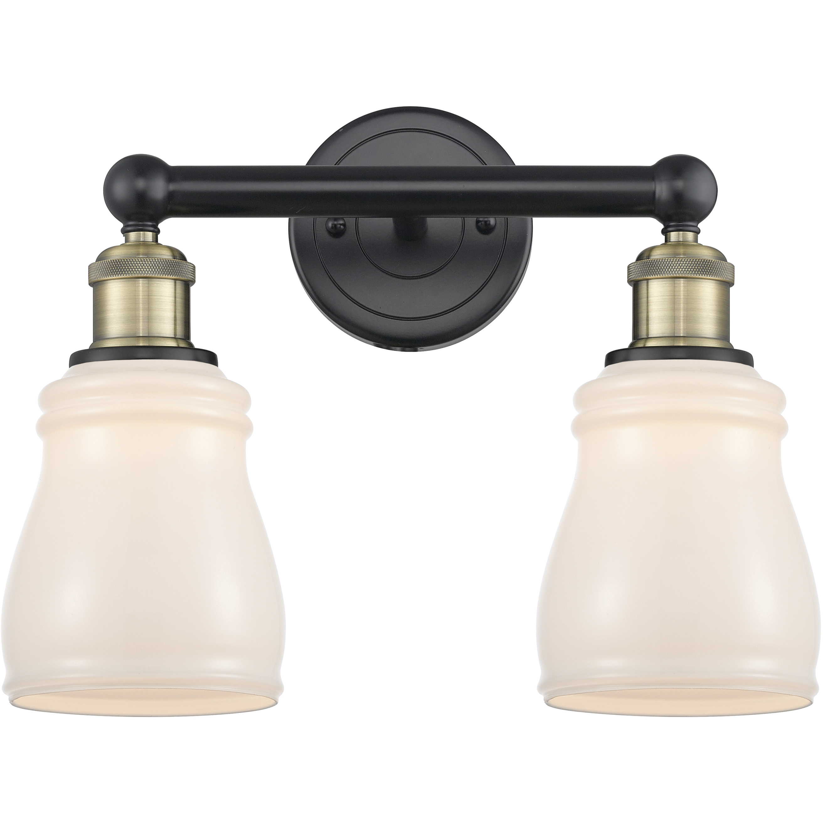 Ellery 2 Light 13.75 inch Black Antique Brass Bath Vanity Light Wall Light in White