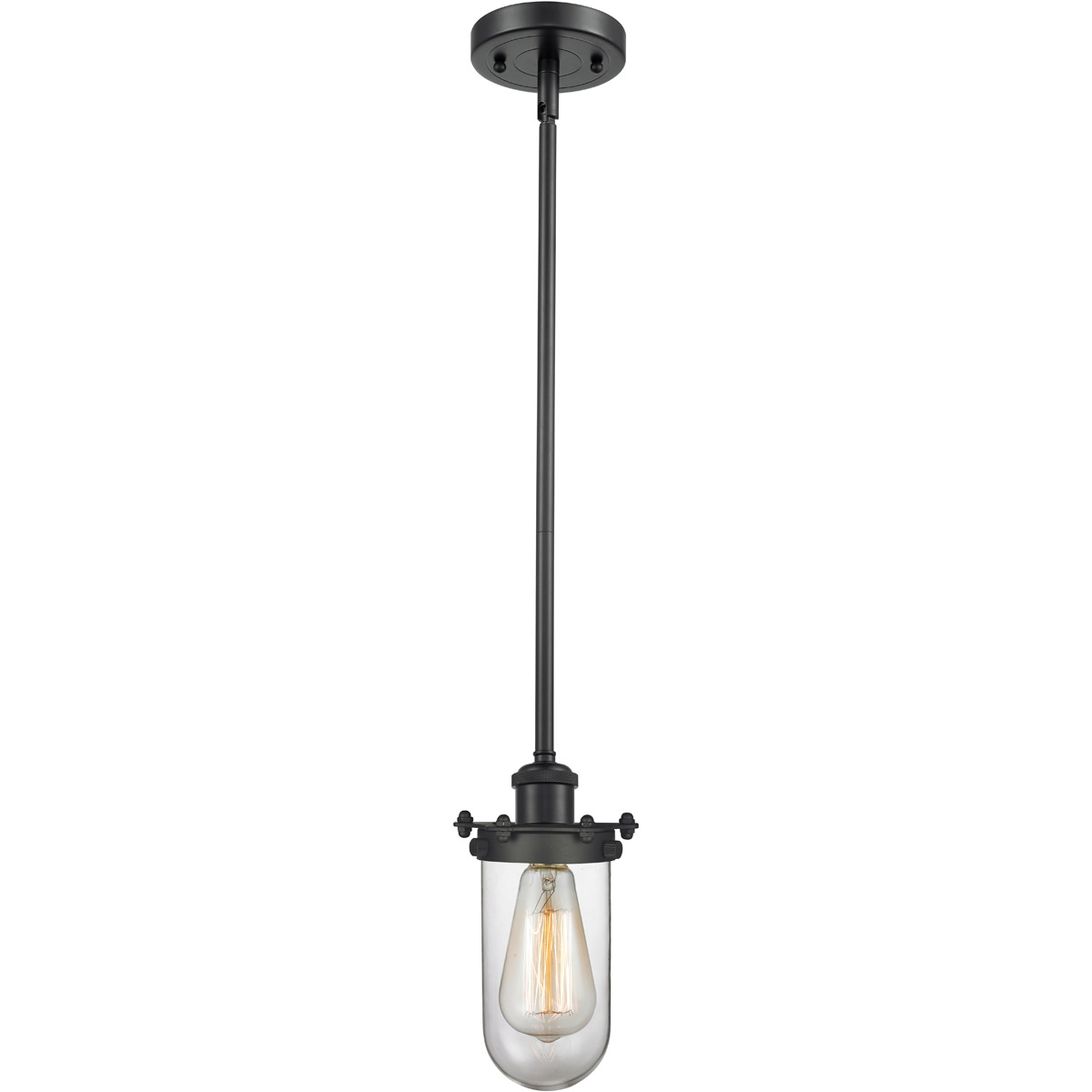 Austere Kingsbury LED 6 inch Matte Black Pendant Ceiling Light in Clear Glass