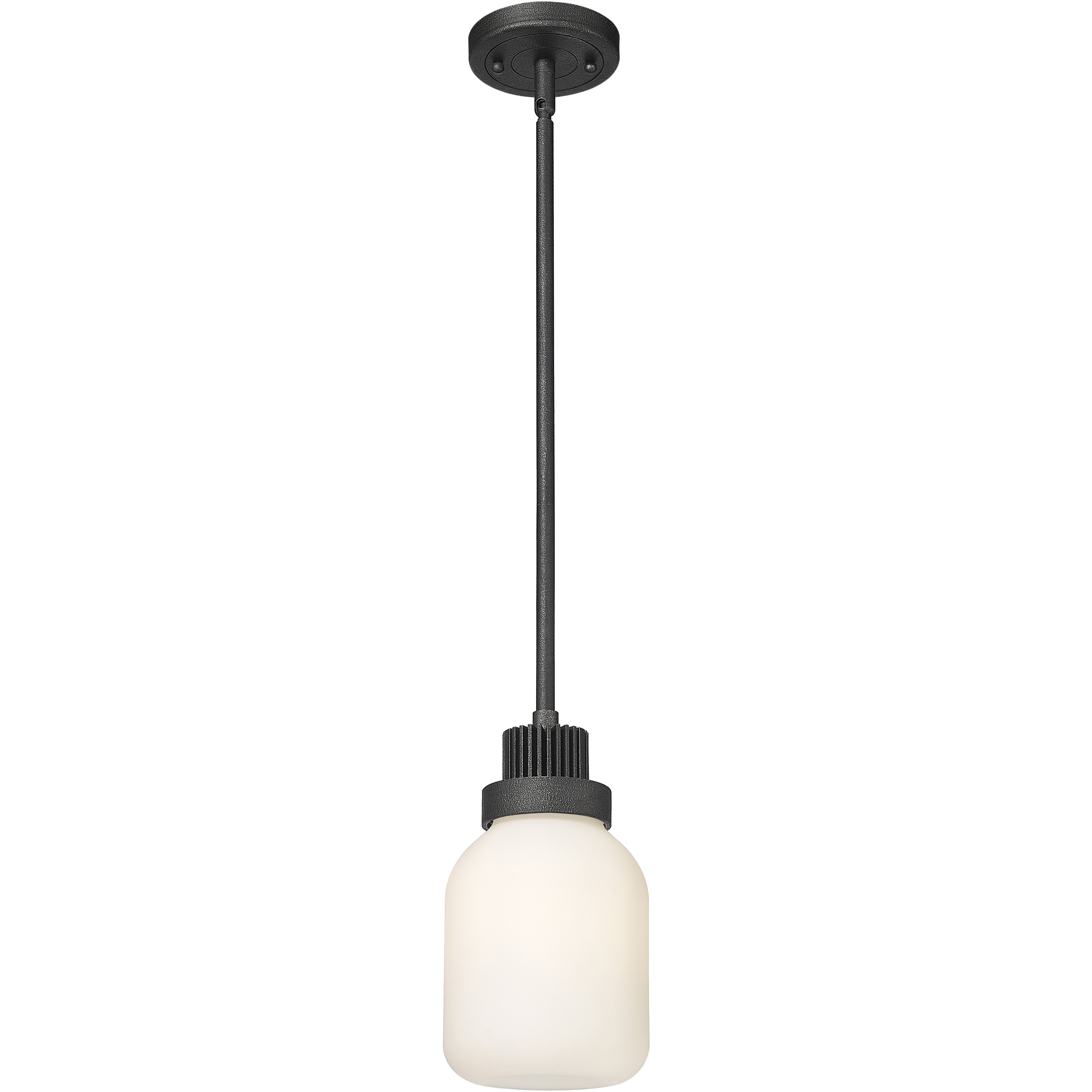 Somers 1 Light 5.5 inch Weathered Zinc Pendant Ceiling Light in Matte White Glass