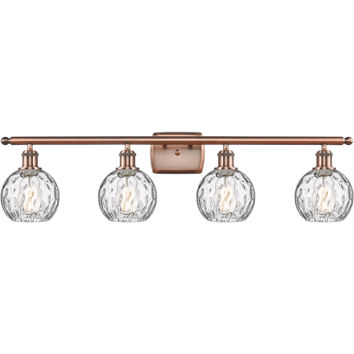 Ballston Athens Water Glass LED 36 inch Antique Copper Bath Vanity Light Wall Light