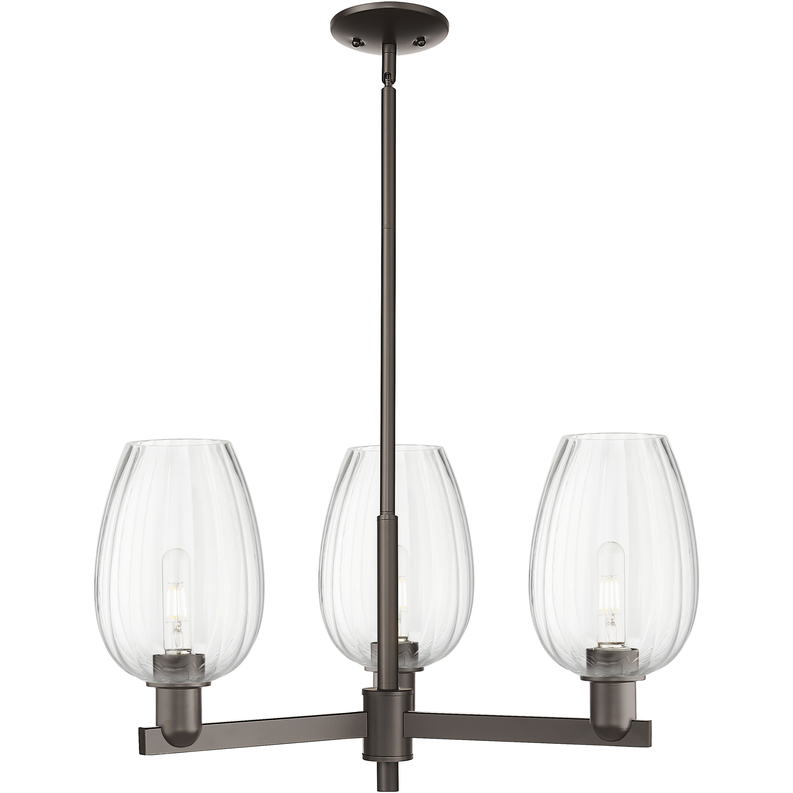 Preston 3 Light 17.63 inch Oil Rubbed Bronze Chandelier Ceiling Light in Clear Glass