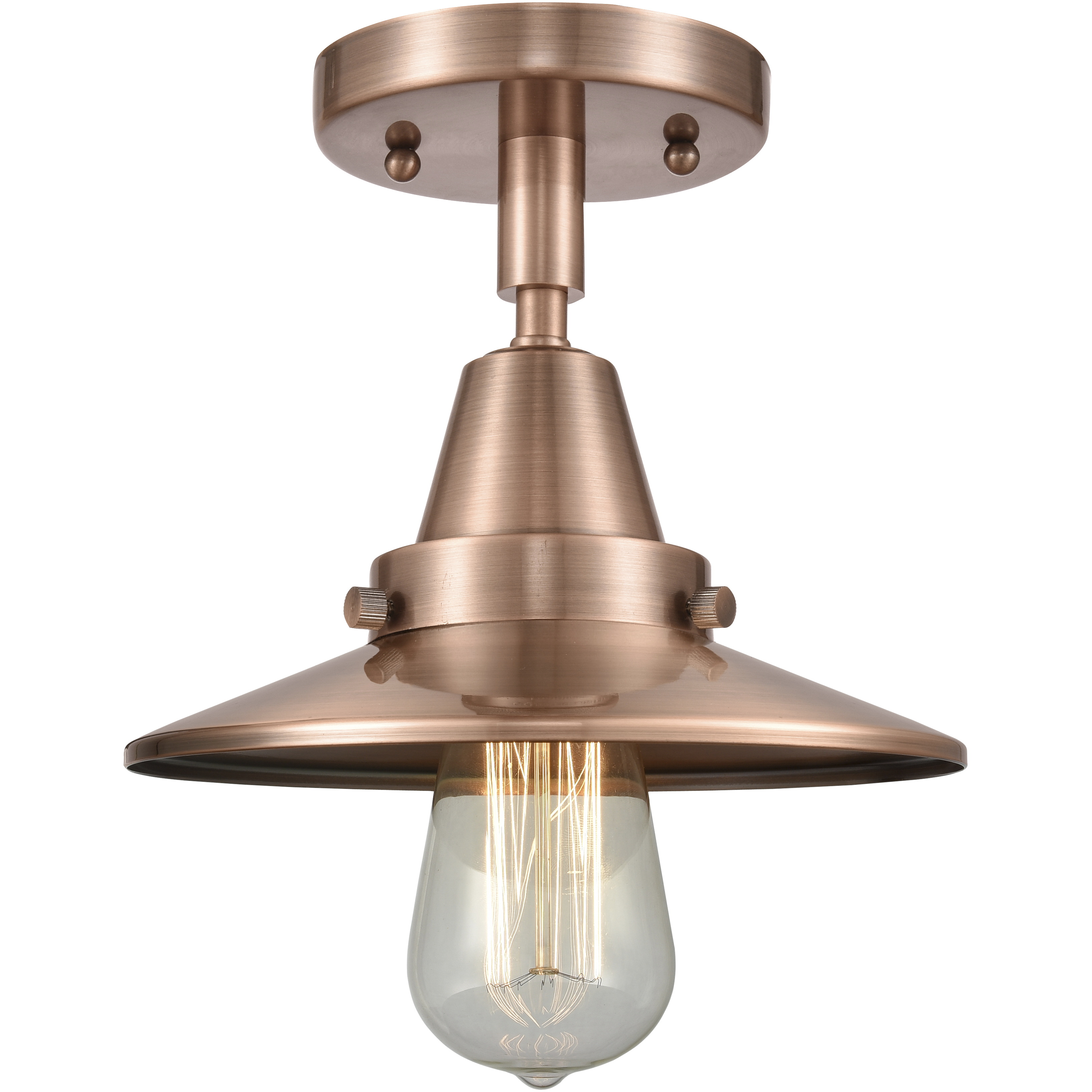Franklin Restoration Railroad LED 8 inch Antique Copper Flush Mount Ceiling Light
