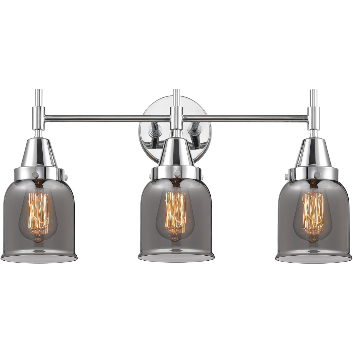 Caden 3 Light 23 inch Polished Chrome Bath Vanity Light Wall Light in Light Smoke Glass