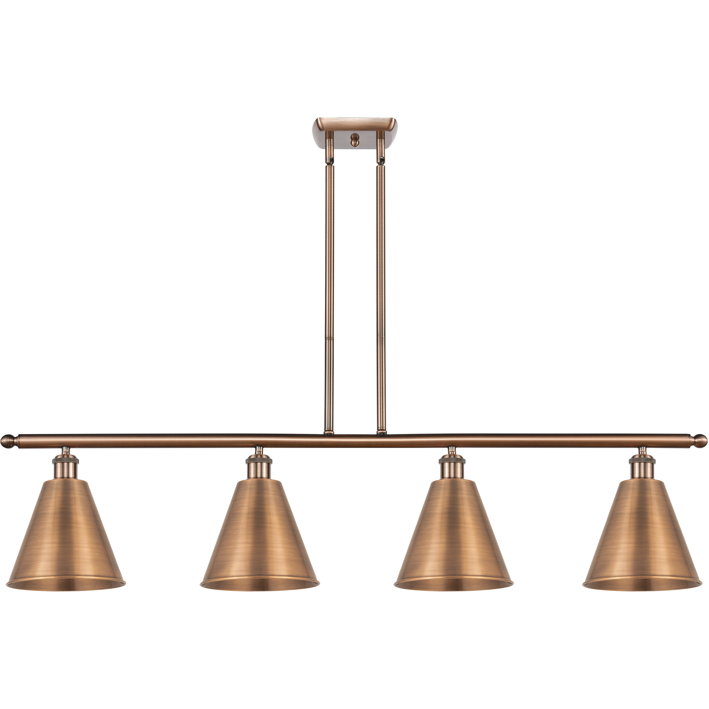 Ballston Cone 4 Light 48 inch Antique Copper Island Light Ceiling Light